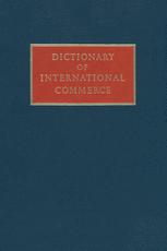 Dictionary of International Commerce